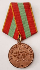 Медаль "За доблестный труд в ВОВ 1941-1945гг"