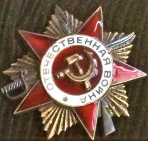 Орден Отечественной войны 1-й степени. Выдан 11.03.85 г.
