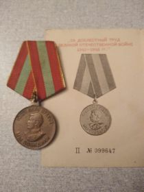 За доблестный труд в Великой Отечественной Войне 1941-1945г.