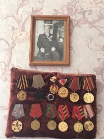 ОМедаль за боевые заслуги в за войну на Халкин-Голе , Медаль за боевые заслуги ВОВ, За победу над Германие, за взятие Будапешта, Вены
