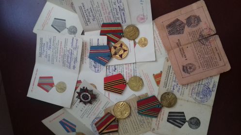 "За ПОБЕДУ НАД ГЕРМАНИЕЙ В ВЕЛИКОЙ ОТЕЧЕСТВЕННОЙ ВОЙНЕ 1941-1945""ЗА ВЗЯТИЕ КИНИНГСБЕРГА""ЗА ОТВАГУ"