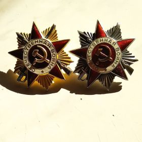 Орден Отечественной войны 1-й и 2-й степени,медали