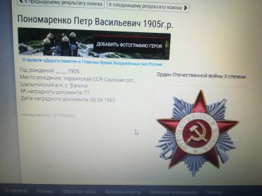 Орден отечественной войны  2 степени, медаль За победу над Японией