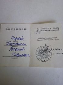 За доблесть и отвагу в Великой Отечественной войне