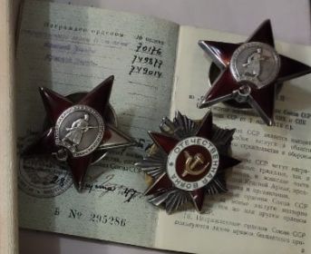 - Орден Отечественной войны 2 степени (17.02.1944)