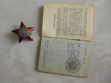 За мужество и отвагу, проявленные в боях, награжден орденом Красной звезды