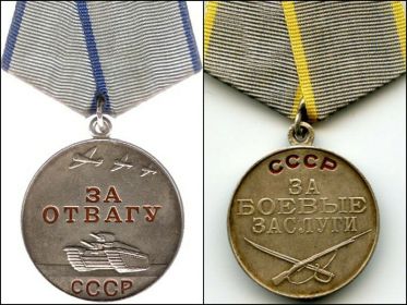 "За отвагу", "За боевые заслуги"