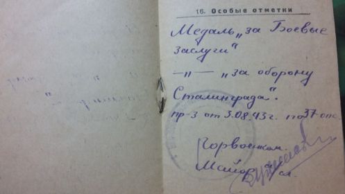 аграждена медалями: «За отвагу», «За боевые заслуги», «За оборону Сталинграда», «За оборону Будапешта», «За оборону Белграда», «За победу над Германией» и много...