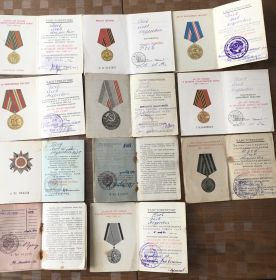 Орден «Славы ||| степени» медаль «За отвагу» «За победу над Германией»