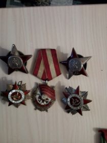 Два ордена "Красной Звезды", Одена Великой отечественной Войны! 1 и 2 степени, Орден "Красного Знамени"