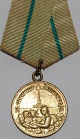 Орден Великой Отечественной войны 1-ой степени, медаль За Победу над Германией, За Оборону Ленинграда