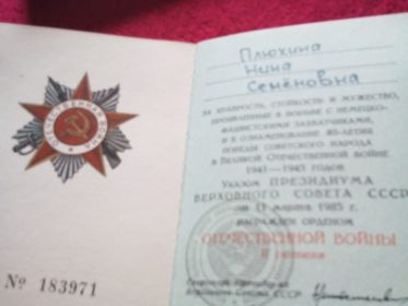 Орден Отечественной войны  №183971