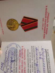 Медаль 30 лет Победы