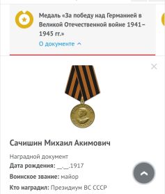 Медаль «За победу над Германией в Великой Отечественной войне 1941–1945 гг.»