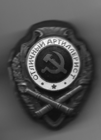 Знак "Отличный артиллерист"