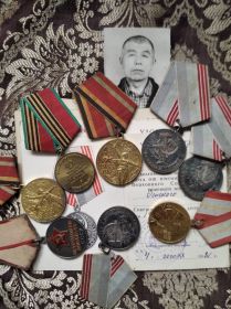 "ЗА ПОБЕДУ НАД ГЕРМАНИЕЙ В ВЕЛИКОЙ ОТЕЧЕСТВЕННОЙ ВОЙНЕ 1941-1945ГГ", "ТРИДЦАТЬ ЛЕТ ПОБЕДЫ В ВЕЛИКОЙ ОТЕЧЕСТВЕННОЙ ВОЙНЕ", "ХХХ лет СОВЕТСКОЙ АРМИИ и ФЛОТА", "60...