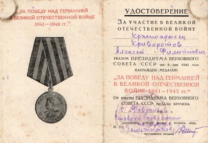 Медаль "За победу над Германией",