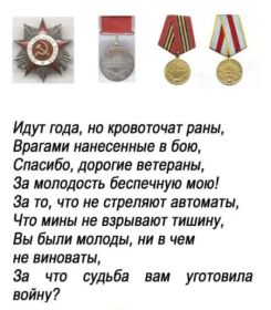 Орден отечественной войны 2 степени, медали за освобождение Варшавы и штурм Берлина