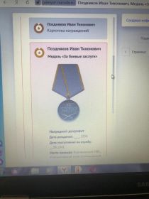 Медаль"за боевые заслуги"