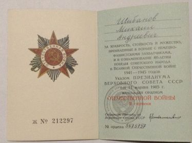 Медалью за боевые заслуги, Орденом Красной звезды,Орденом Отечественной Войны.