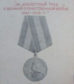 Медаль за доблестный труд в ВОВ в 1941-1945гг.