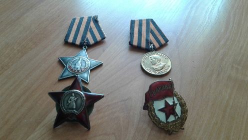 Орден "Славы 3-ьей степени", орден "Красной звезды", медаль "За победу над Германией"