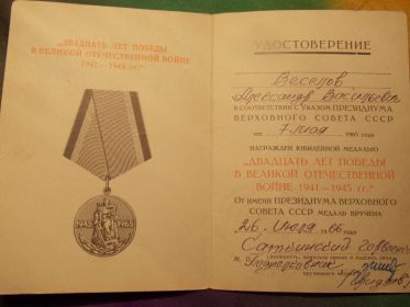 Медали за участие в Великой Отечественной Войне ,За победу над Германией в Великой Отечественной Войне