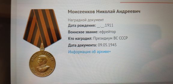 Медаль "За победу над Германией в Великой Отечественной войне 1941 - 1945 гг"