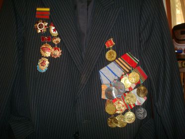 Орден Отечественной войны 1ст.,2 медали За отвагу,За взятие Будапешта