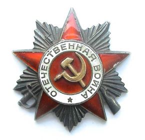 Орден «Отечественной войны II степени».