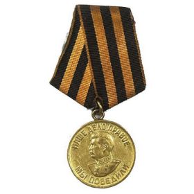 награжден медалью «За победу над Германией в Великой Отечественной войне 1941 — 1945 гг.».