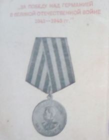 Медаль за Победу над Германией в ВОВ 1941-1945гг.