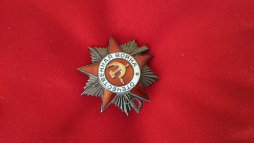 Орден Отечественной Войны II- й степени, медаль За боевые заслуги, медаль За победу над Германией.