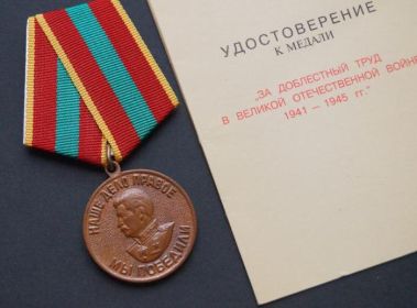 «За доблестный труд в Великой Отечественной войне 1941-1945г.г.»