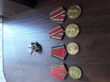 Орден Великой Отечественной Войны 1 степени, медаль 30 лет Победы,медаль 20 лет Победы,медаль 40 лет Победы