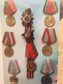 Боевые ордена "Красной звезды", "Отечественной войны", медали "За боевые заслуги", "За отвагу", "За победу над Германией" и другие