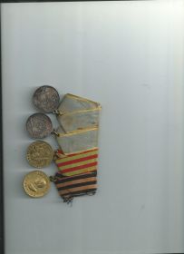2 медали "За боевые заслуги", медаль "За оборону Москвы",медаль "За победу над германией в Великой Отечественной Войне 1941-1945гг."