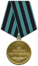медаль "За победу над Германией в Великой Отечественной войне 1941 1945 гг", медаль "За взятие Кёнигсберга", медаль "За боевые заслуги"