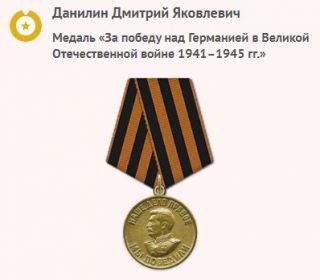 Медаль «За победу над Германией в Великой Отечественной войне 1941–1945 гг.»