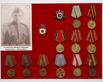 Орден Отечественной войны 2 степени, медали "За оборону Кавказа", "За победу над Германией в ВОВ"