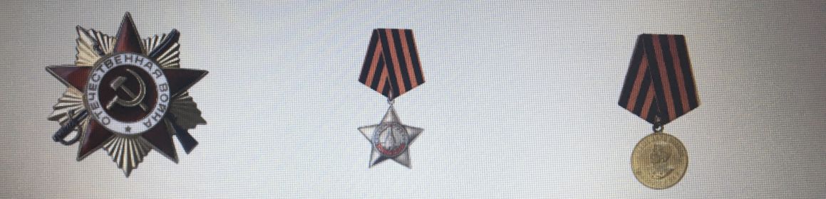 Орден Славы 3 степени, Орден Отечественной войны, Медаль «За победу над Германией в Великой Отечественной войне 1941—1945 гг.»
