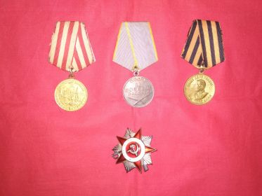 Медаль битва за Москву, медаль за боевые заслуги, медаль за победу в ВОВ над Германией 1941-1945г, орден ВОВ