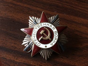 Медаль "За победу над Германией в ВЩВ 1941-1945гг", медаль "За боевые заслуги",Орден Отечественной войны 2ст"