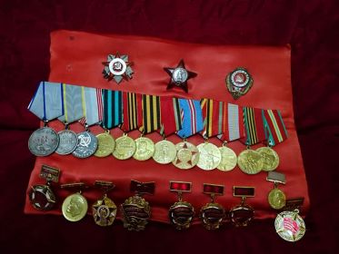 Ордена Великой Отечественной Войны и Орден Красной Звезды. Медали за отвагу, за боевые заслуги