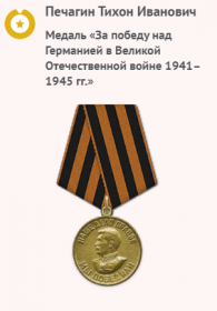 Медаль «За победу над Германией в Великой Отечественной войне 1941–1945 гг.» -->