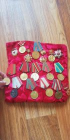 орден ВОВ 2 степени,10 удостоверений к медалям за победу над Германией и юбилейные медали