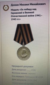 "Медаль за победу над Германией в Великой Отечественной войне 1941-1945 гг."
