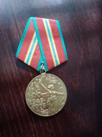Медали : "За боевые заслуги" от 01.10.1944, "За победу над Германией в Великой Отечественной войне" от 15.04.1946, орденом Отечественной Войны II степени, юбиле...