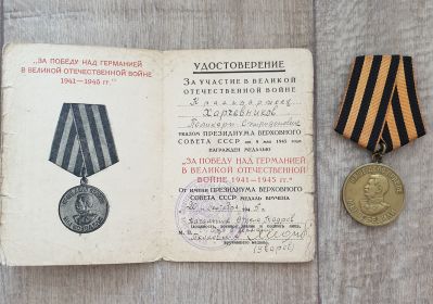 Медаль За победу над Германией в ВОВ 1941-1945
