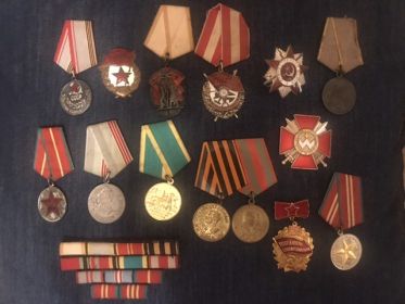 Орден Отечественной войны, Медаль за боевые заслуги, медаль за освобождение Варшавы,медаль За победу над Германией